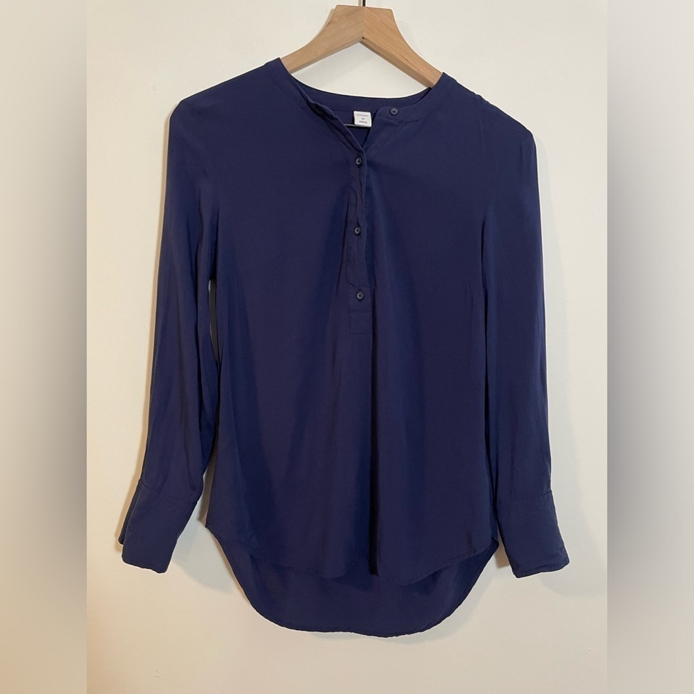 Old Navy Deep Beautiful Blue Lost At Sea Long Sleeve Tunic Top Size XS